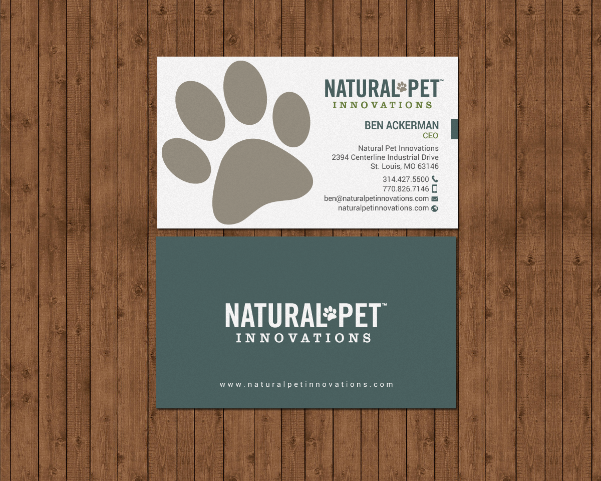 Business Card Design by chandrayaan.creative for Natural Pet Innovations | Design #18489351