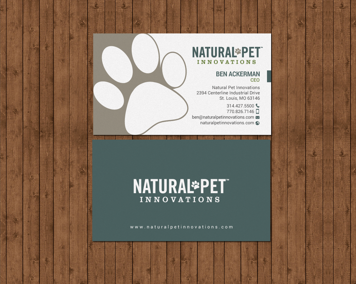 Business Card Design by chandrayaan.creative for Natural Pet Innovations | Design #18489353