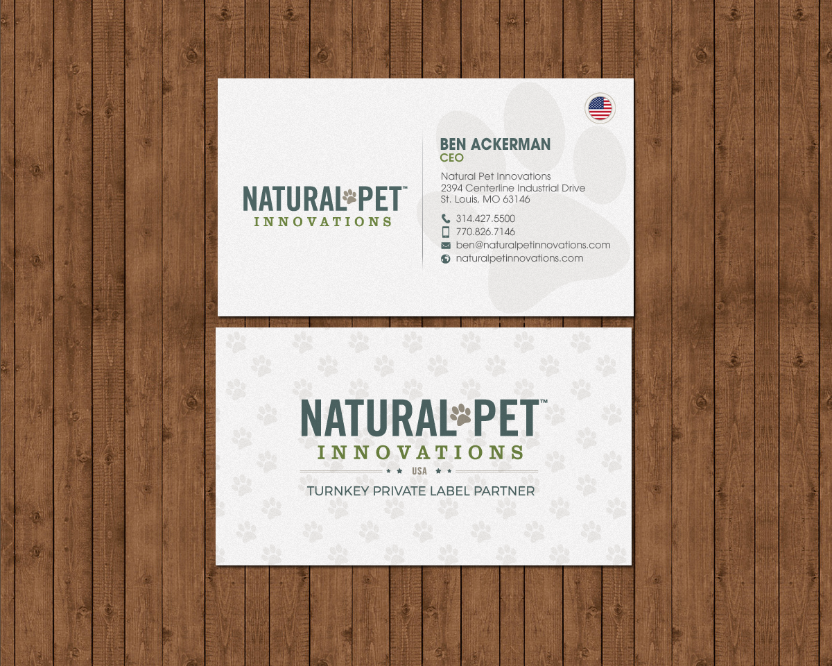 Business Card Design by chandrayaan.creative for Natural Pet Innovations | Design #18546597