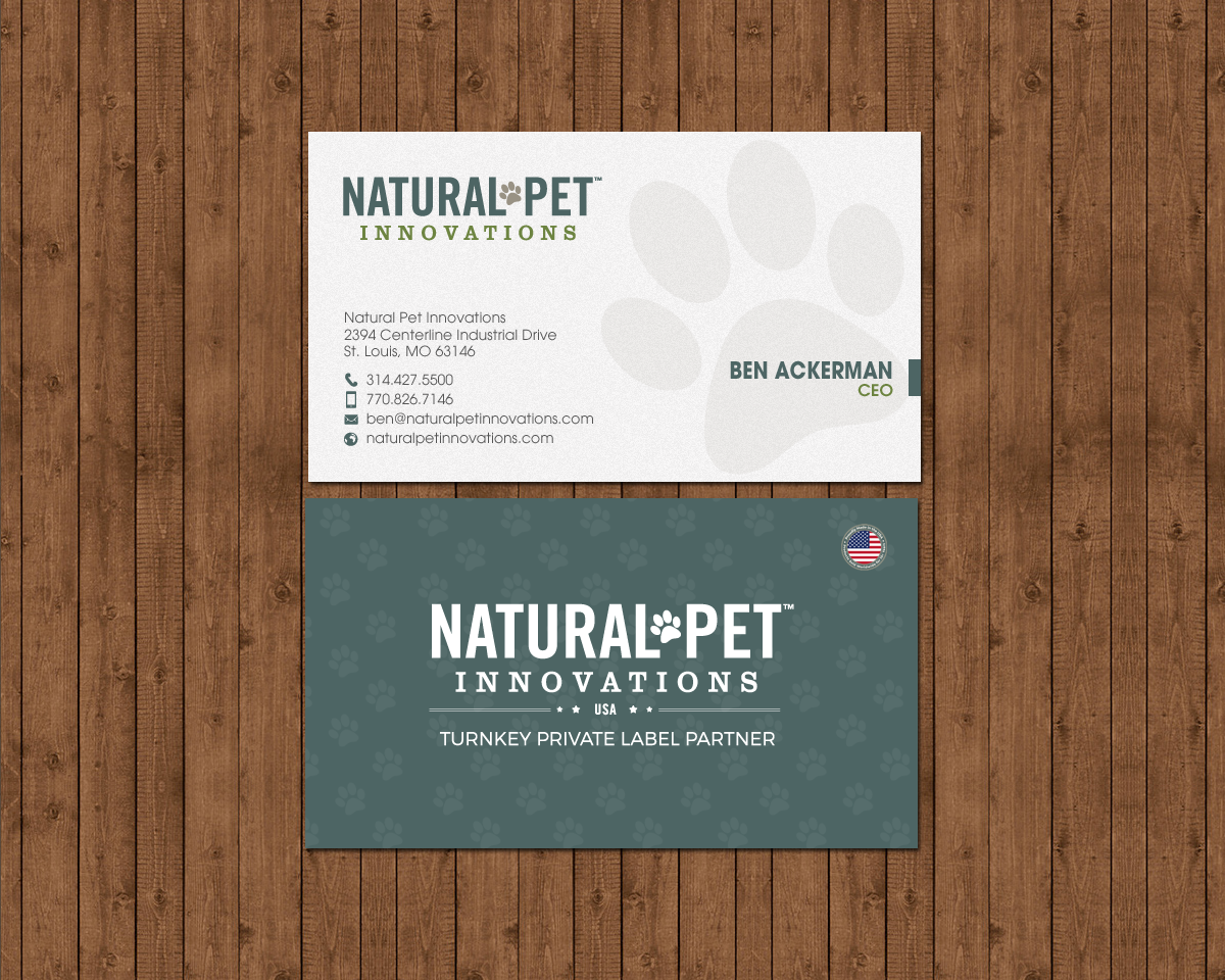Design de Carte de Visite par chandrayaan.creative pour Natural Pet Innovations | Design #18555090