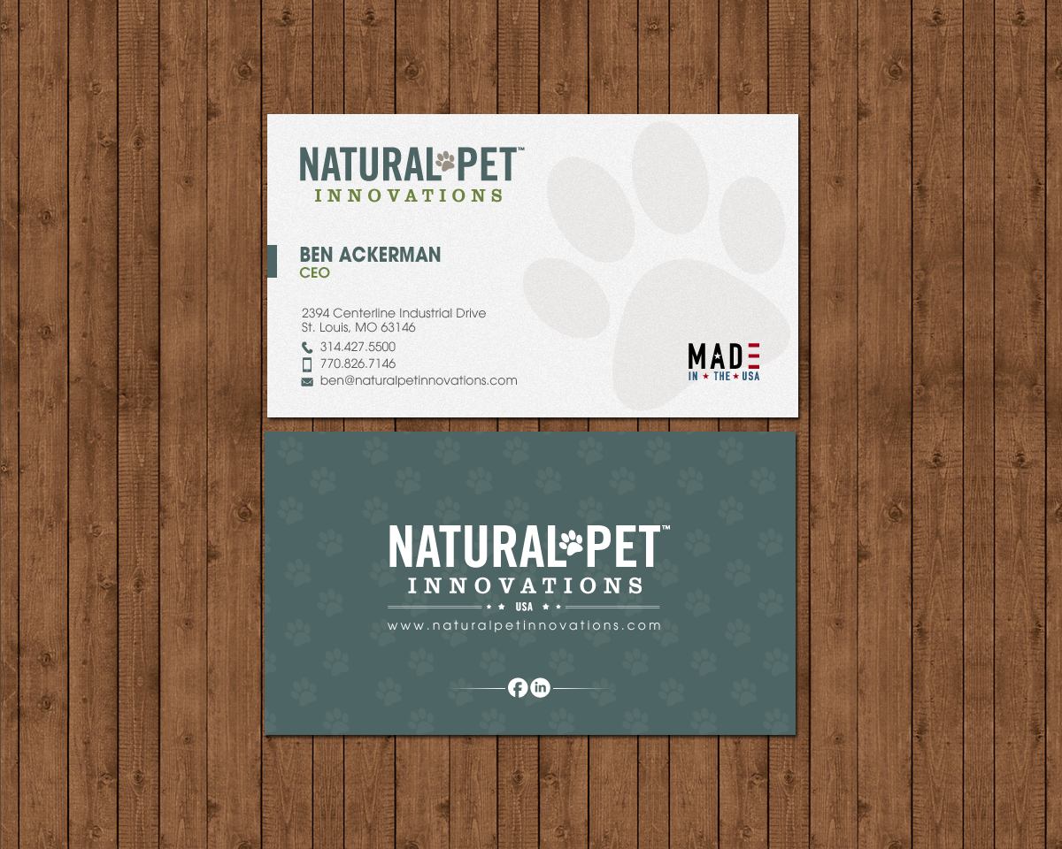 Business Card Design by chandrayaan.creative for Natural Pet Innovations | Design #18555093