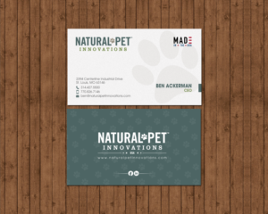 Business Card Design by chandrayaan.creative for Natural Pet Innovations | Design: #18555094