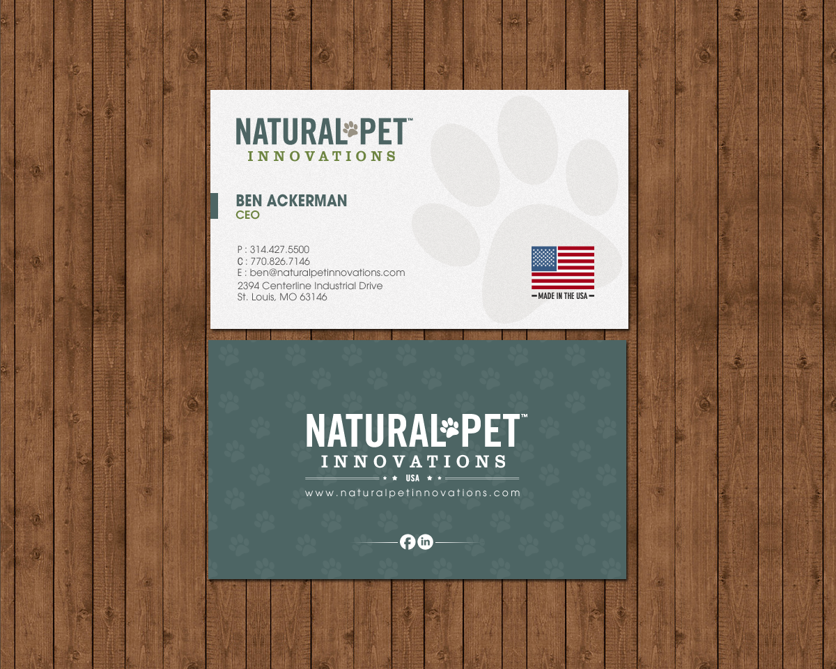 Business Card Design by chandrayaan.creative for Natural Pet Innovations | Design #18555098