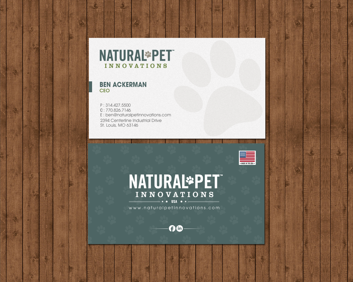 Business Card Design by chandrayaan.creative for Natural Pet Innovations | Design #18555099