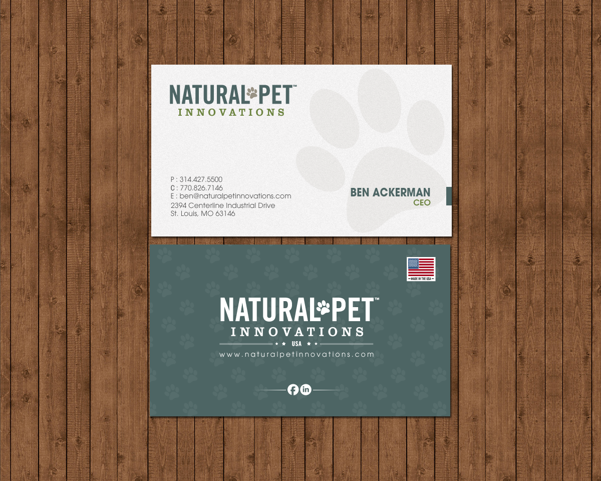 Business Card Design by chandrayaan.creative for Natural Pet Innovations | Design #18555101