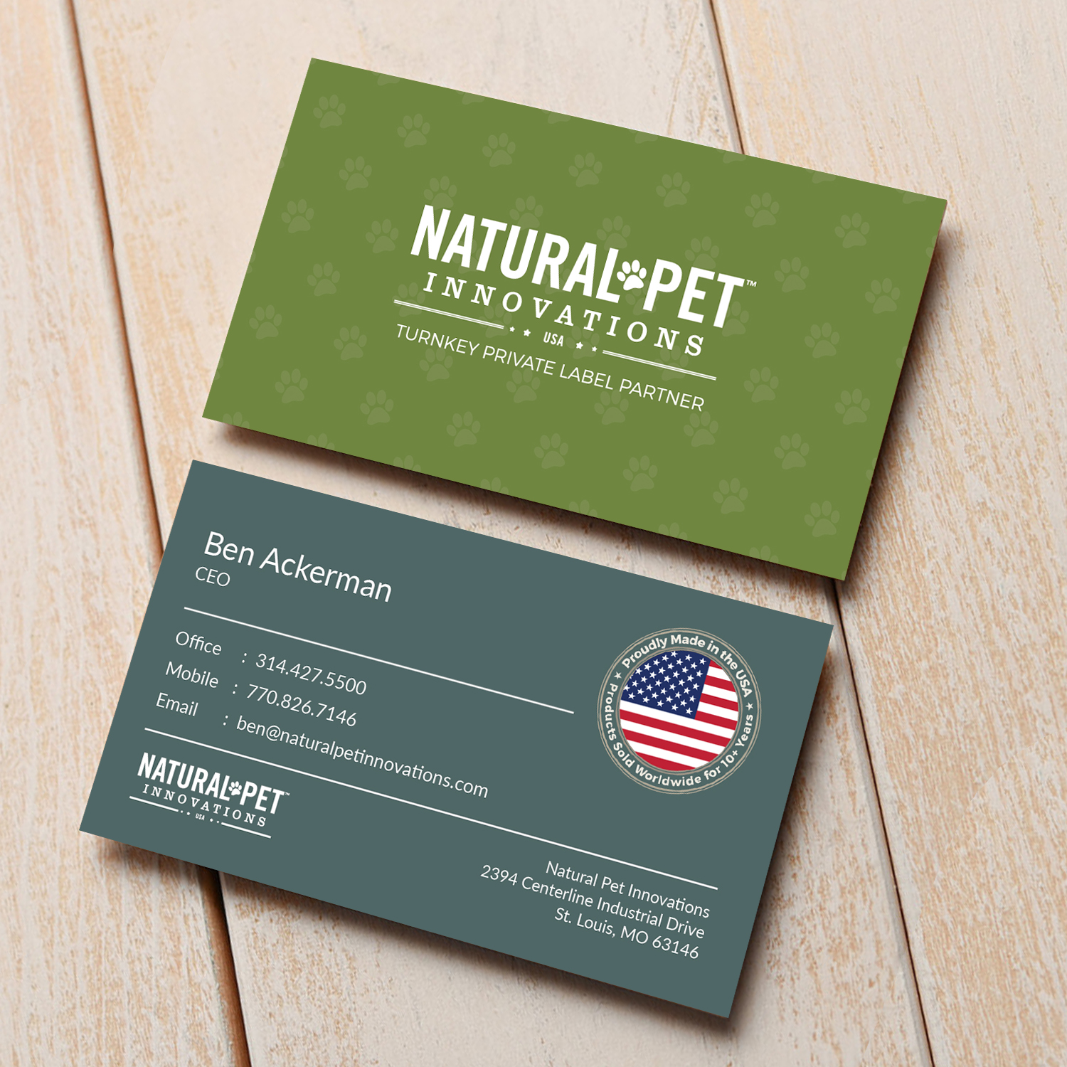Business Card Design by M6G for Natural Pet Innovations | Design #18544097