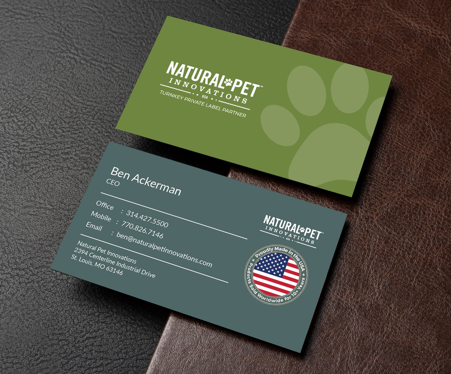 Business Card Design by M6G for Natural Pet Innovations | Design #18544239