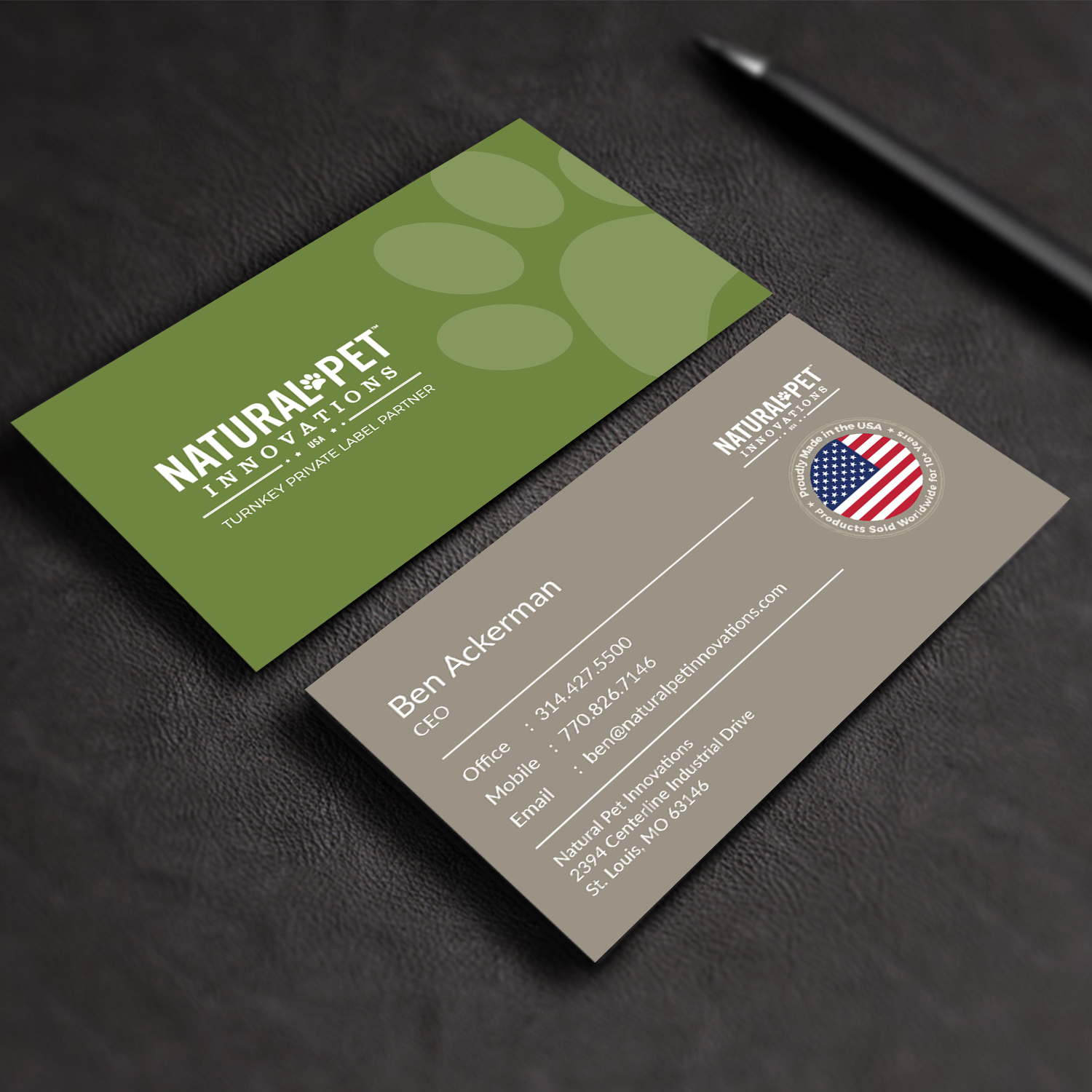 Business Card Design by M6G for Natural Pet Innovations | Design #18544247