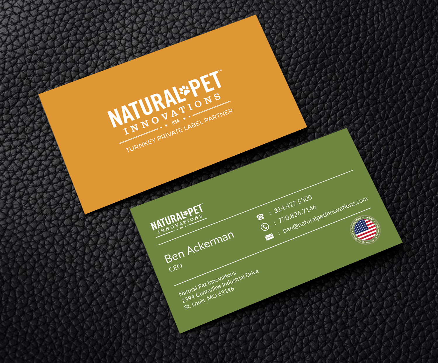 Business Card Design by M6G for Natural Pet Innovations | Design #18544356