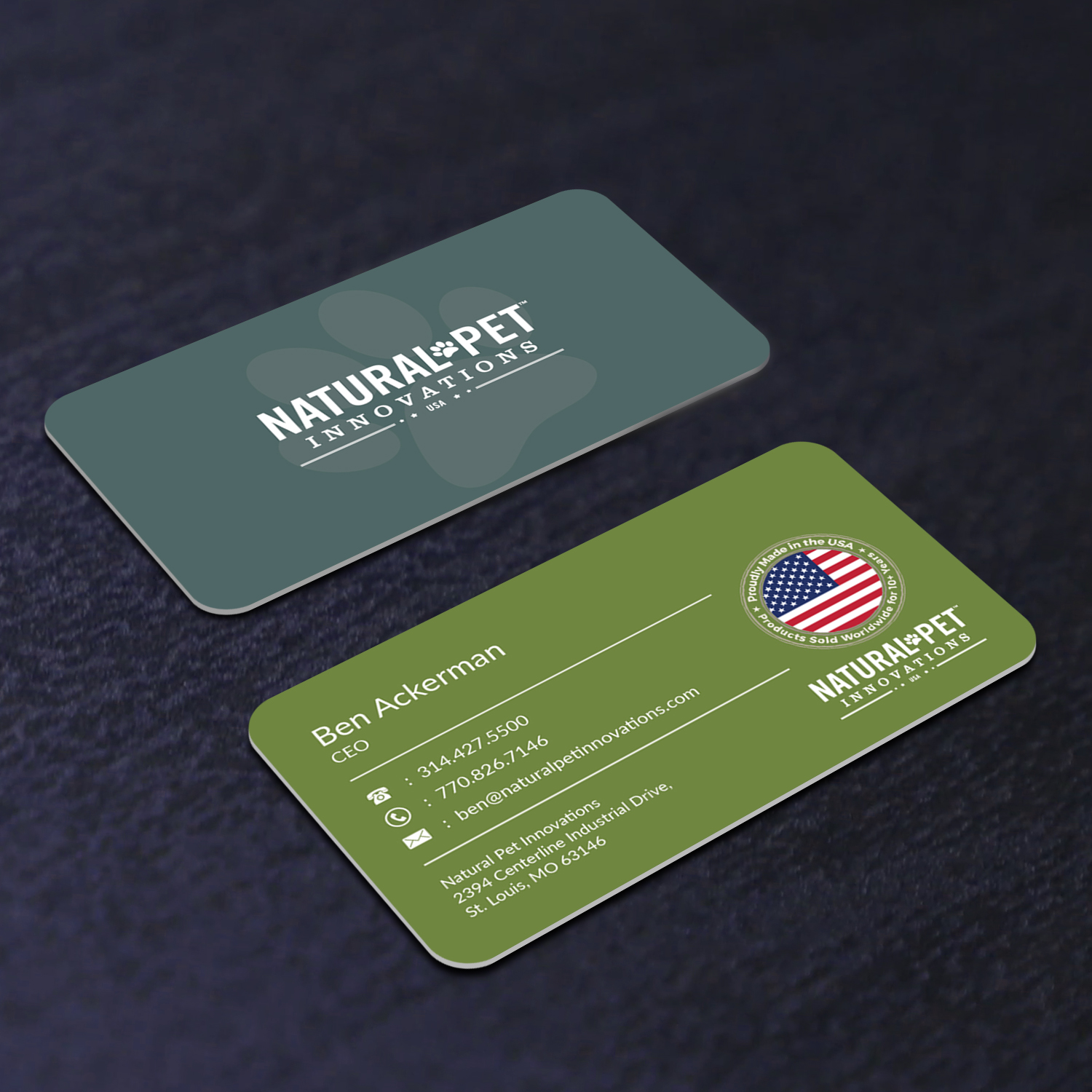Business Card Design by M6G for Natural Pet Innovations | Design #18544616