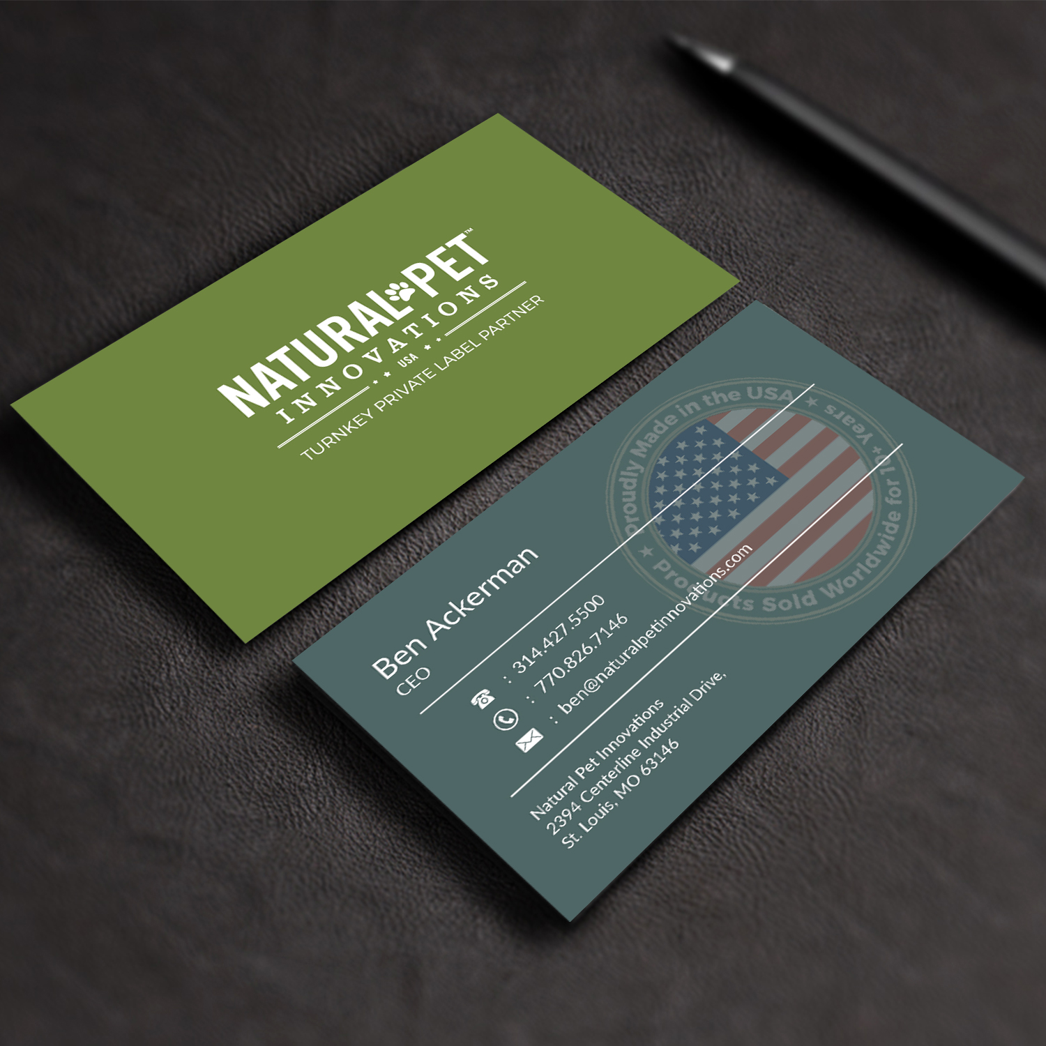 Business Card Design by M6G for Natural Pet Innovations | Design #18544692