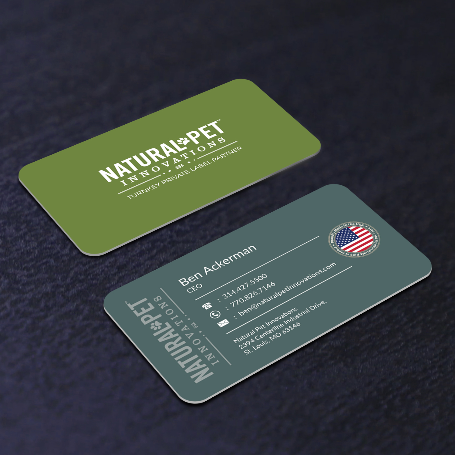 Business Card Design by M6G for Natural Pet Innovations | Design #18544696