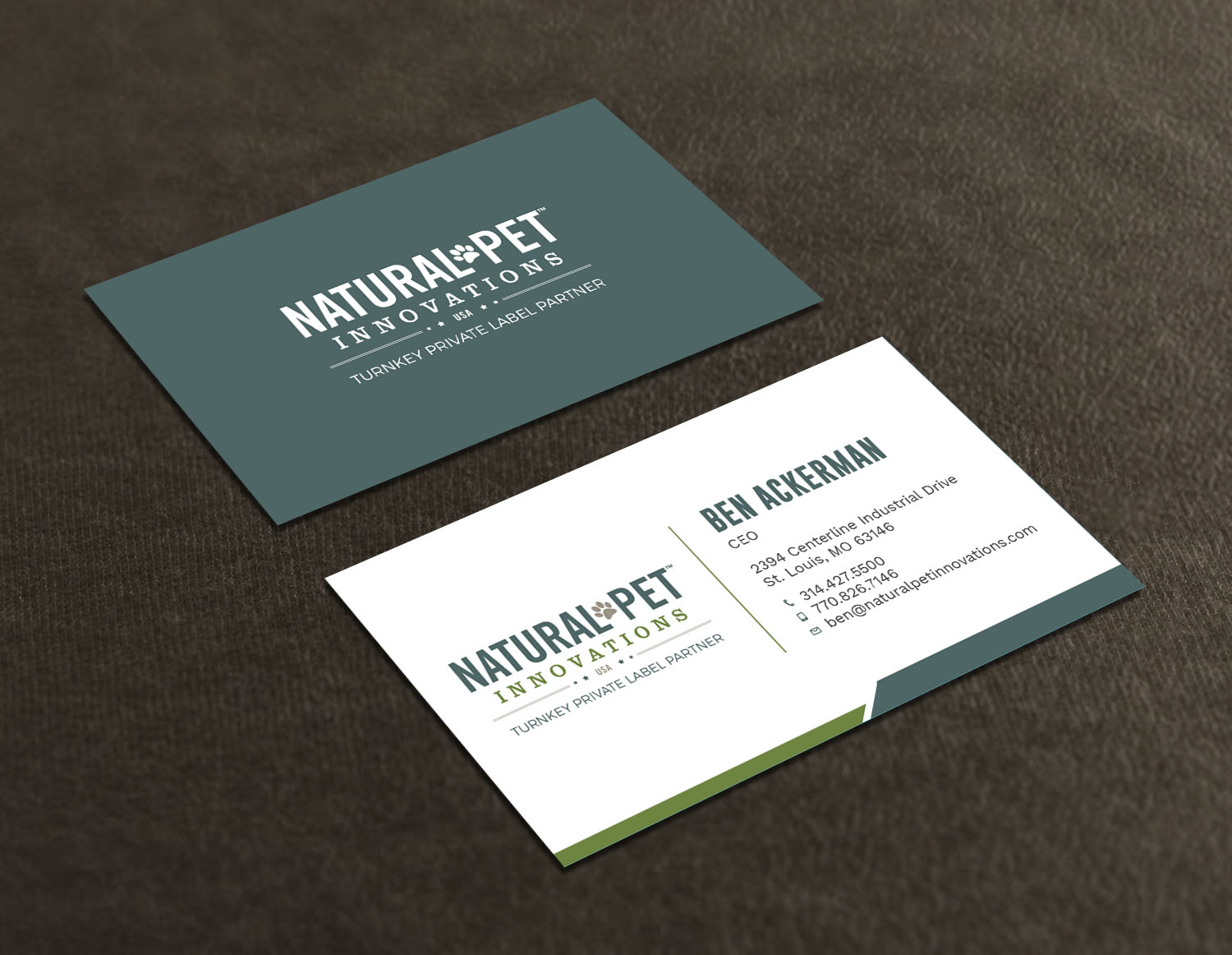 Business Card Design by Tripti Ranjan Gain for Natural Pet Innovations | Design #18484963