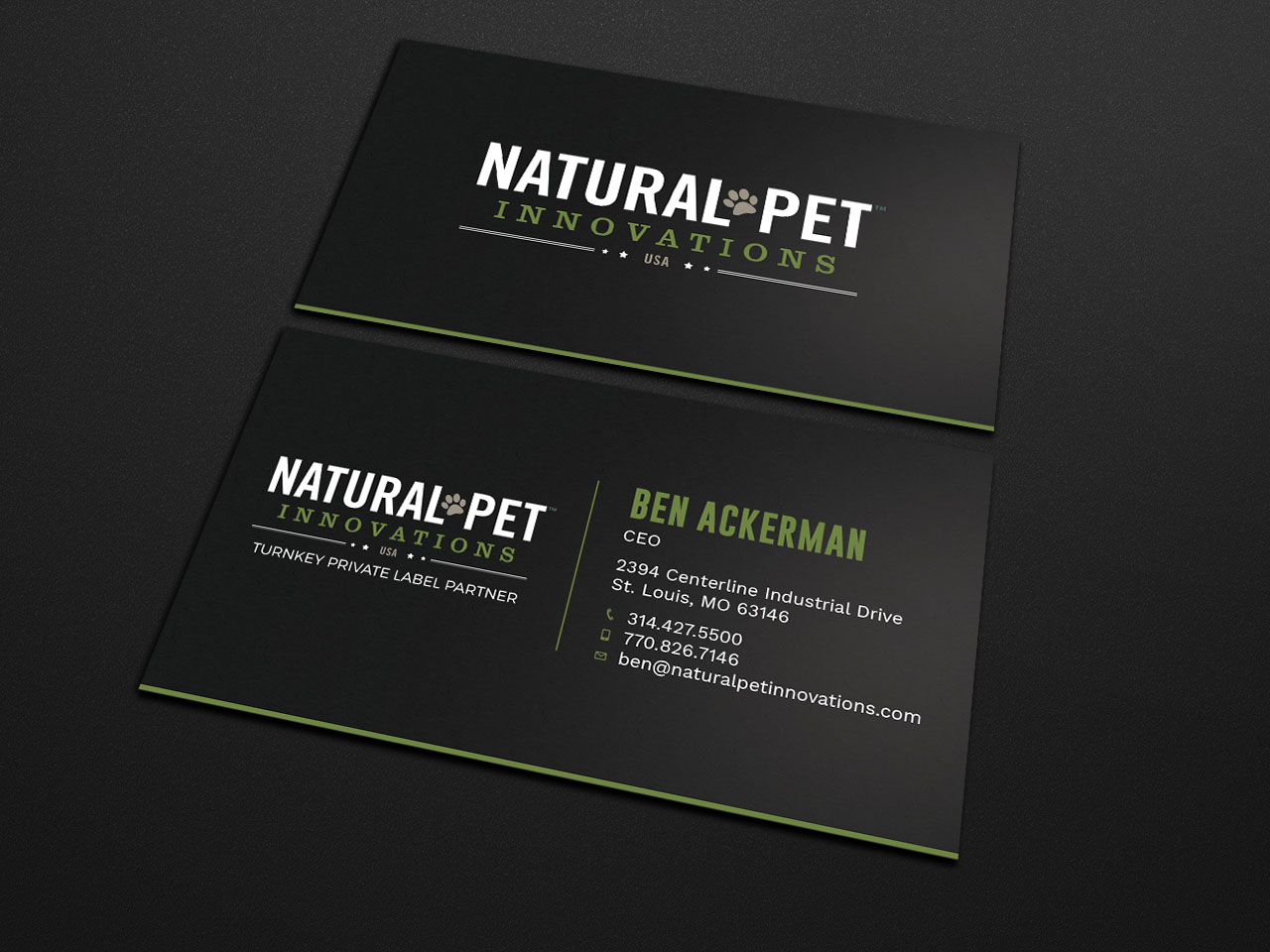 Business Card Design by Tripti Ranjan Gain for Natural Pet Innovations | Design #18488466