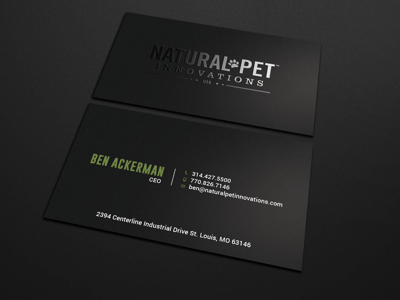 Business Card Design by Tripti Ranjan Gain for Natural Pet Innovations | Design #18488468