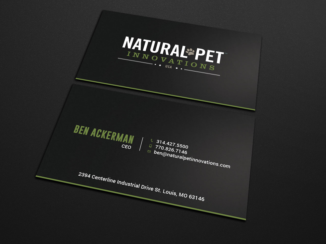 Business Card Design by Tripti Ranjan Gain for Natural Pet Innovations | Design #18488469