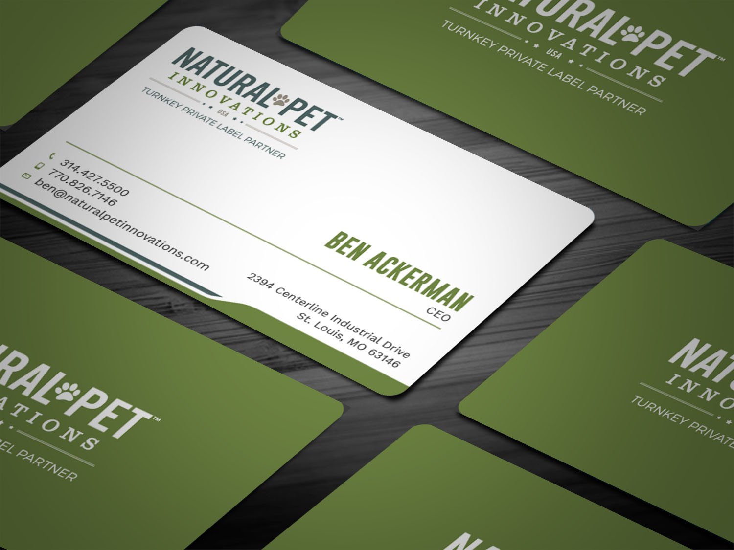 Business Card Design by Tripti Ranjan Gain for Natural Pet Innovations | Design #18488479