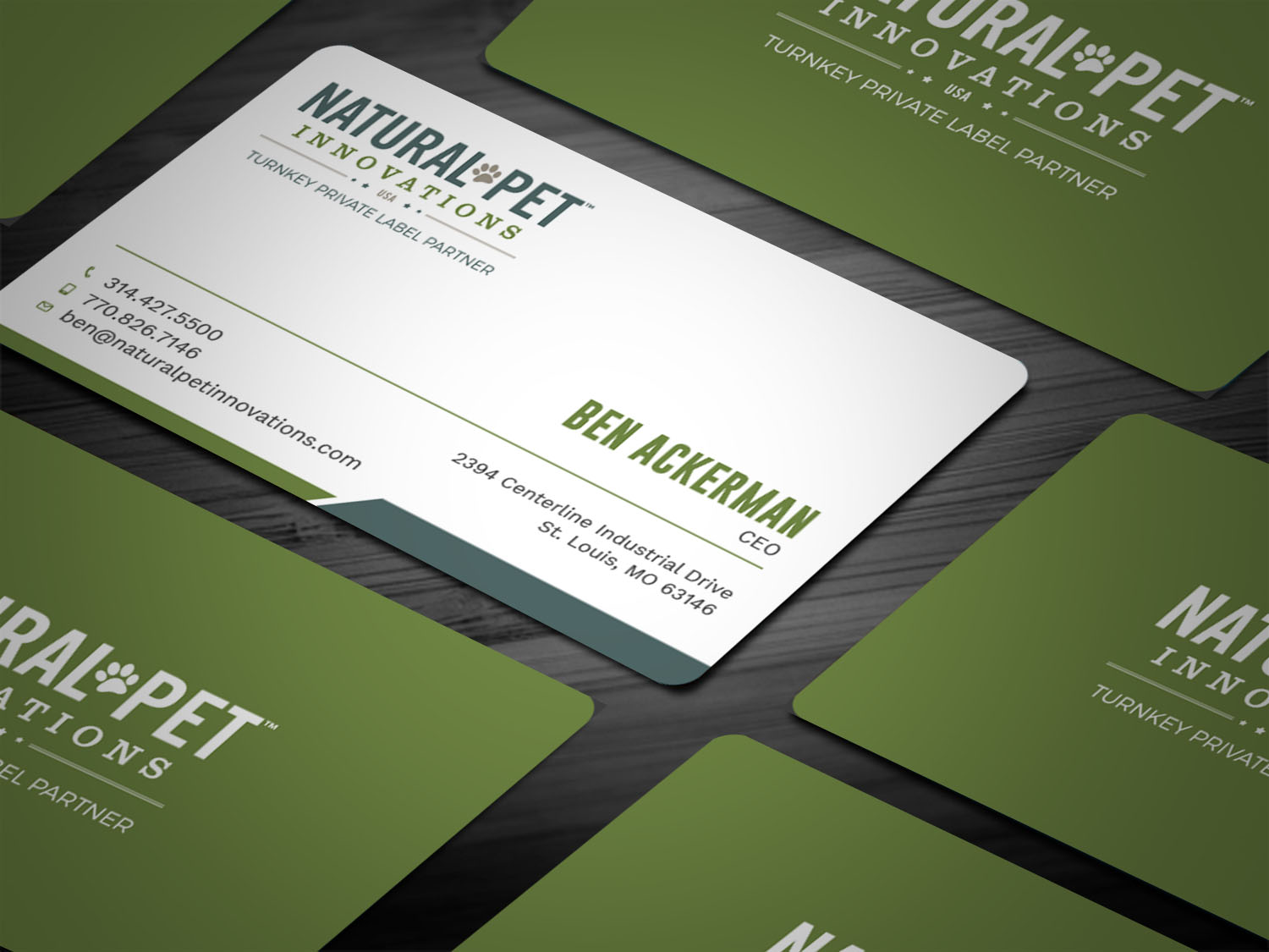 Business Card Design by Tripti Ranjan Gain for Natural Pet Innovations | Design #18488480