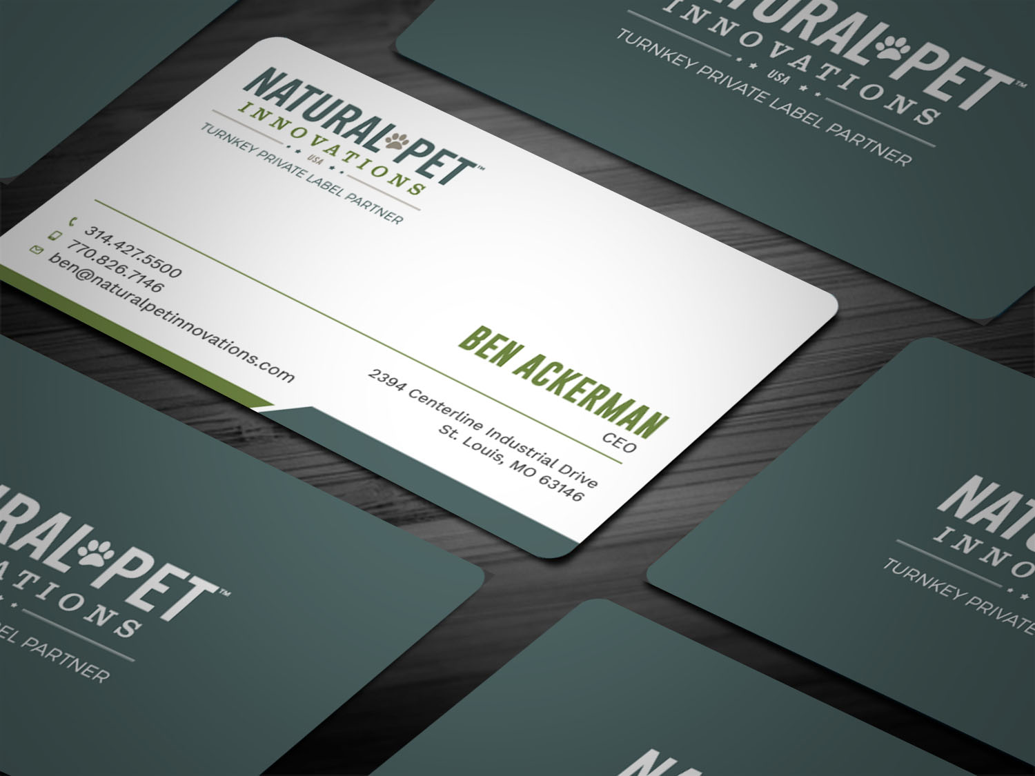 Business Card Design by Tripti Ranjan Gain for Natural Pet Innovations | Design #18488481