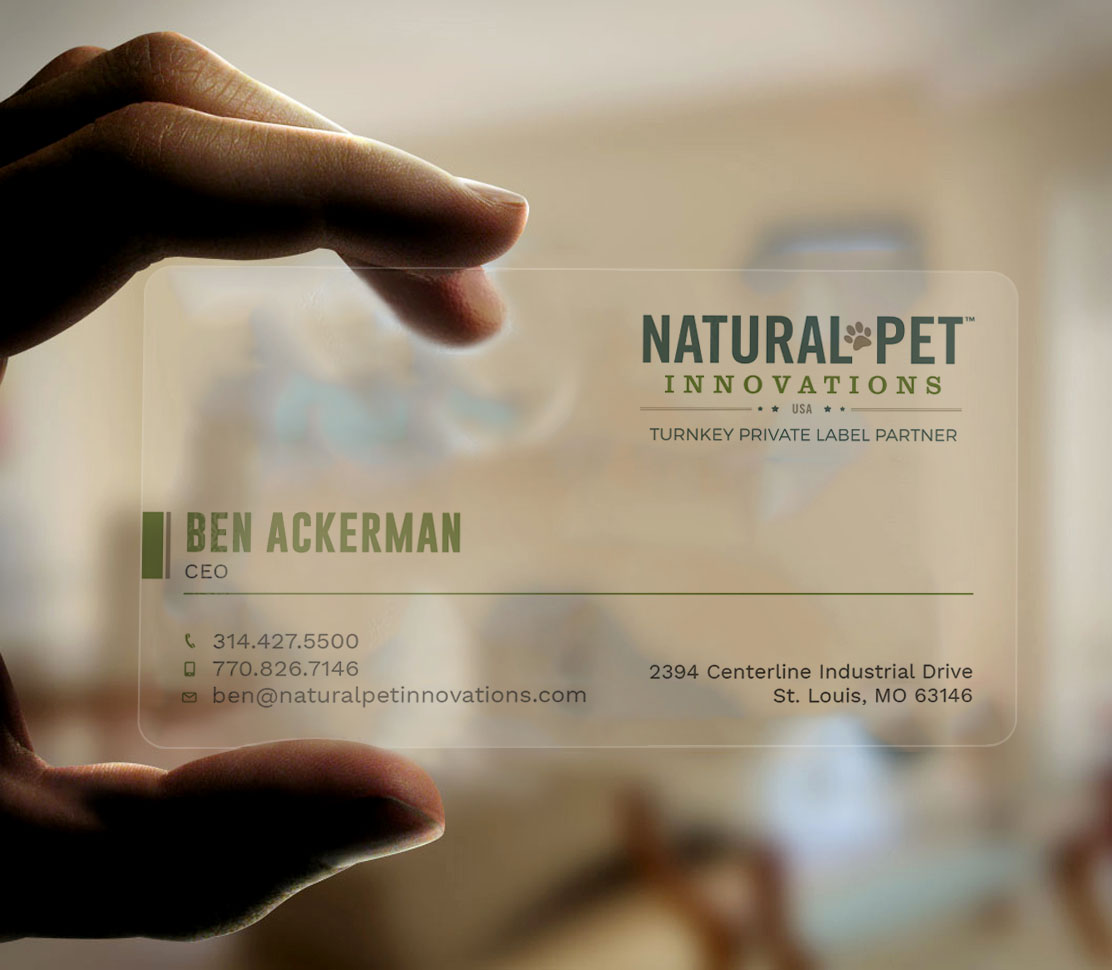 Visitenkarten-Design von Tripti Ranjan Gain für Natural Pet Innovations | Design #18488495