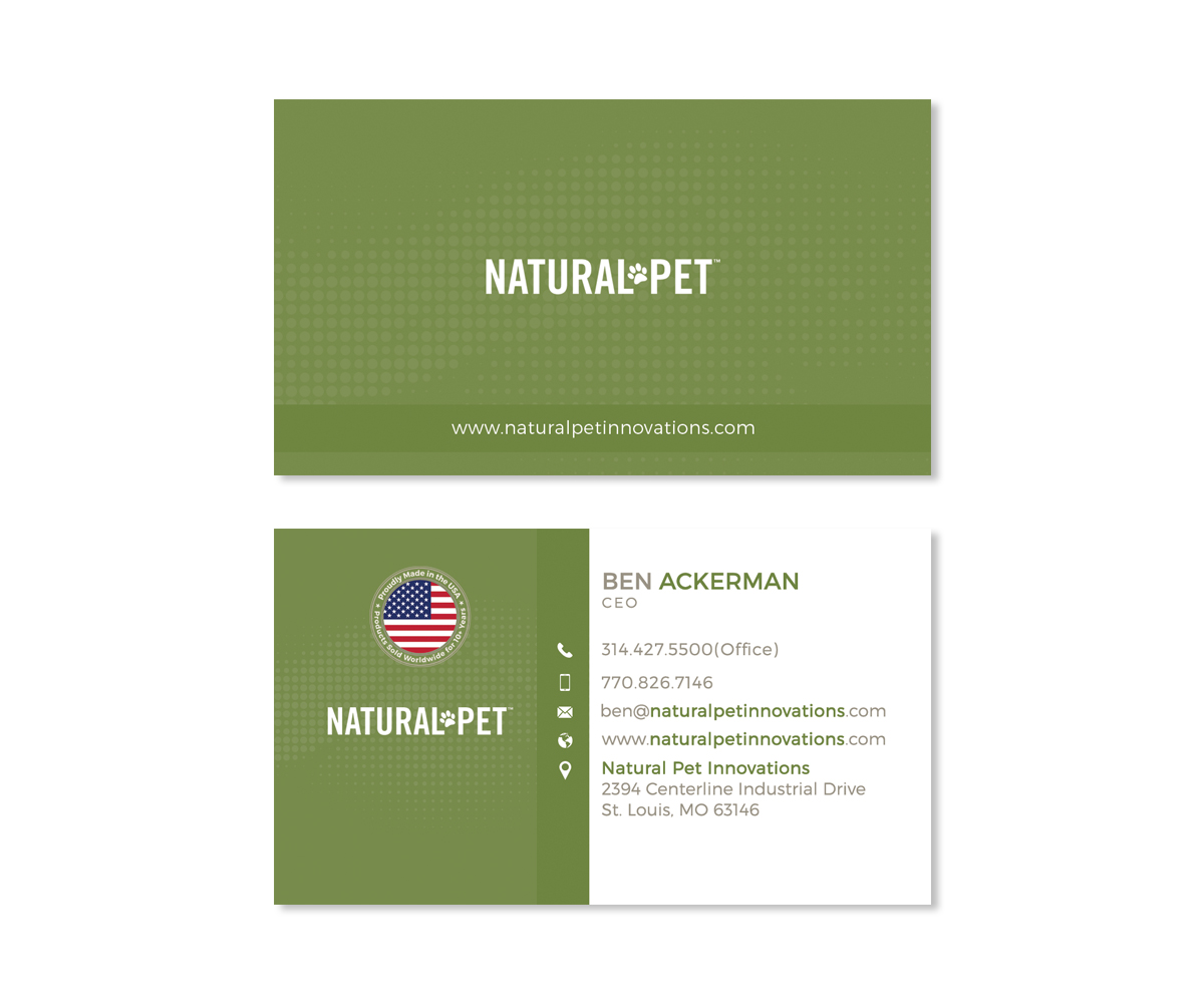 Business Card Design by Moumita_ for Natural Pet Innovations | Design #18537478