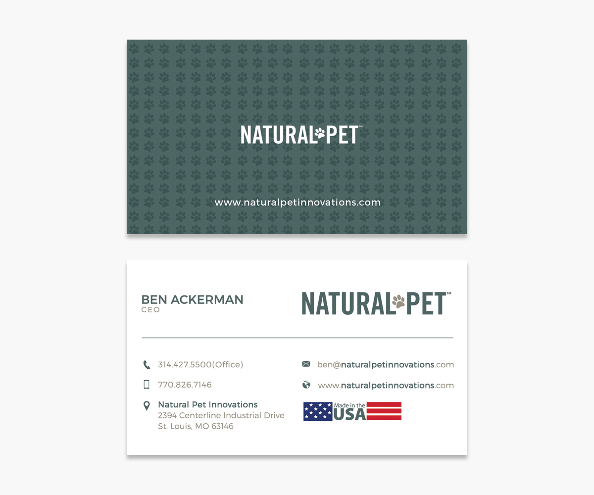 Business Card Design by Moumita_ for Natural Pet Innovations | Design #18541718