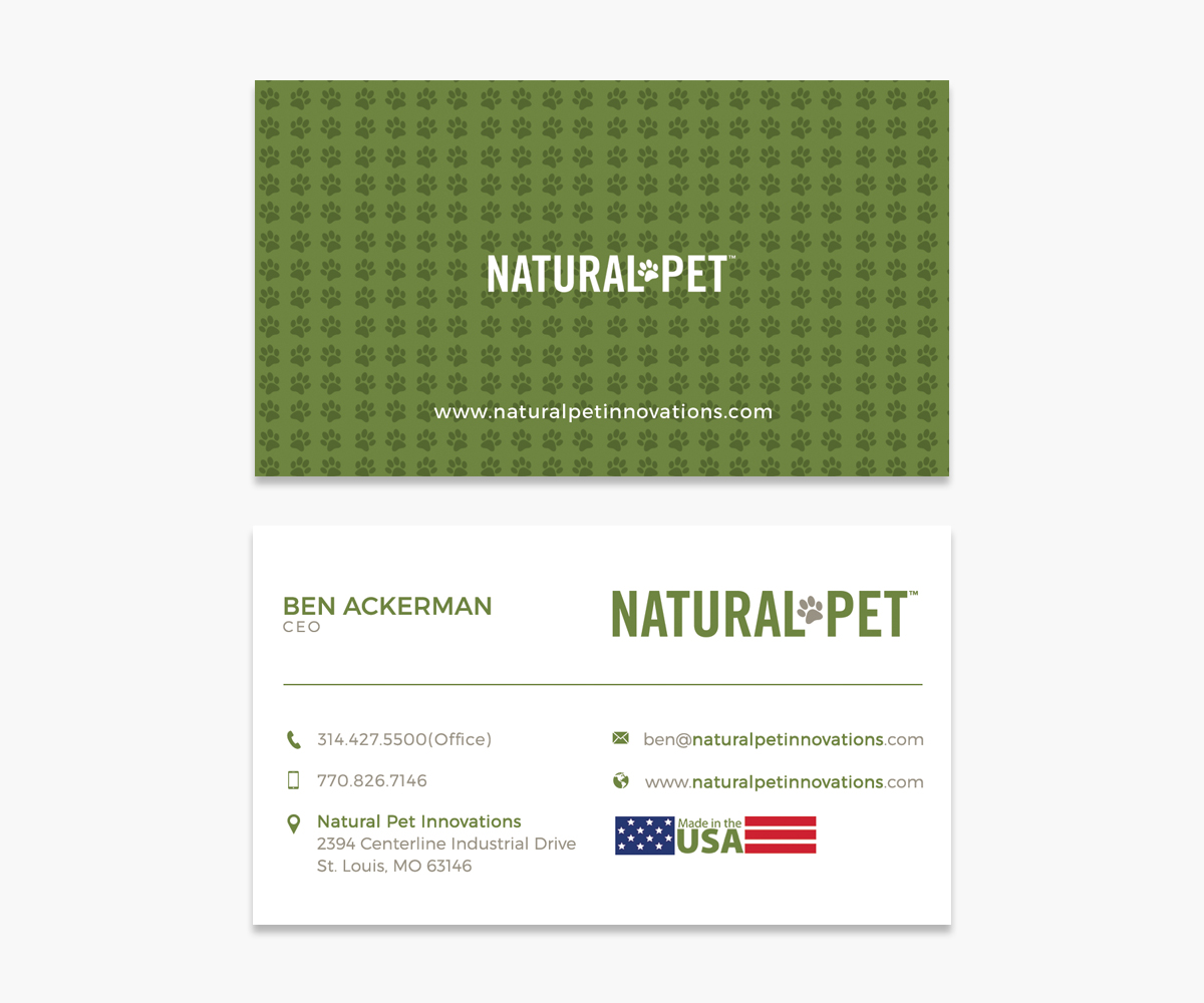Business Card Design by Moumita_ for Natural Pet Innovations | Design #18541720
