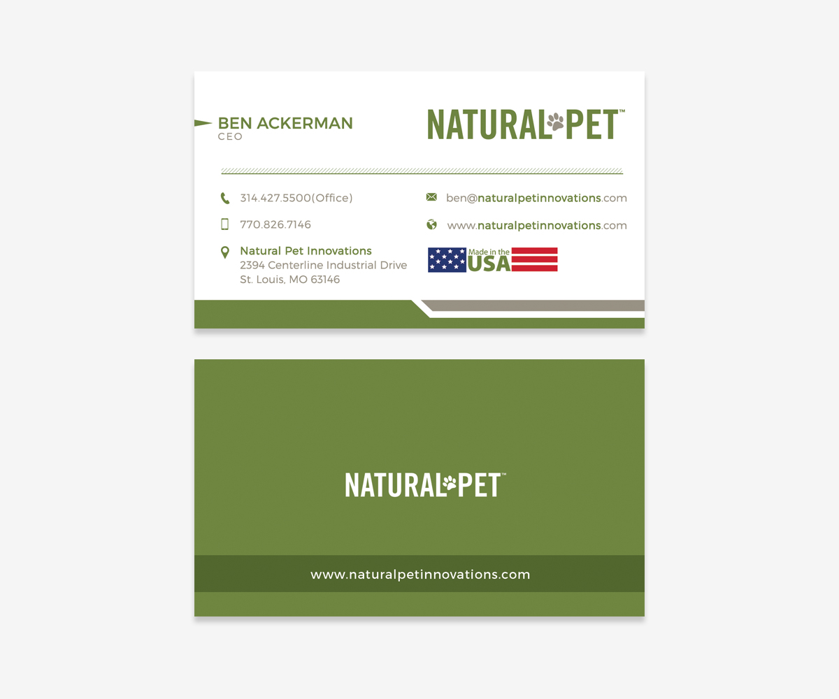 Business Card Design by Moumita_ for Natural Pet Innovations | Design #18542955