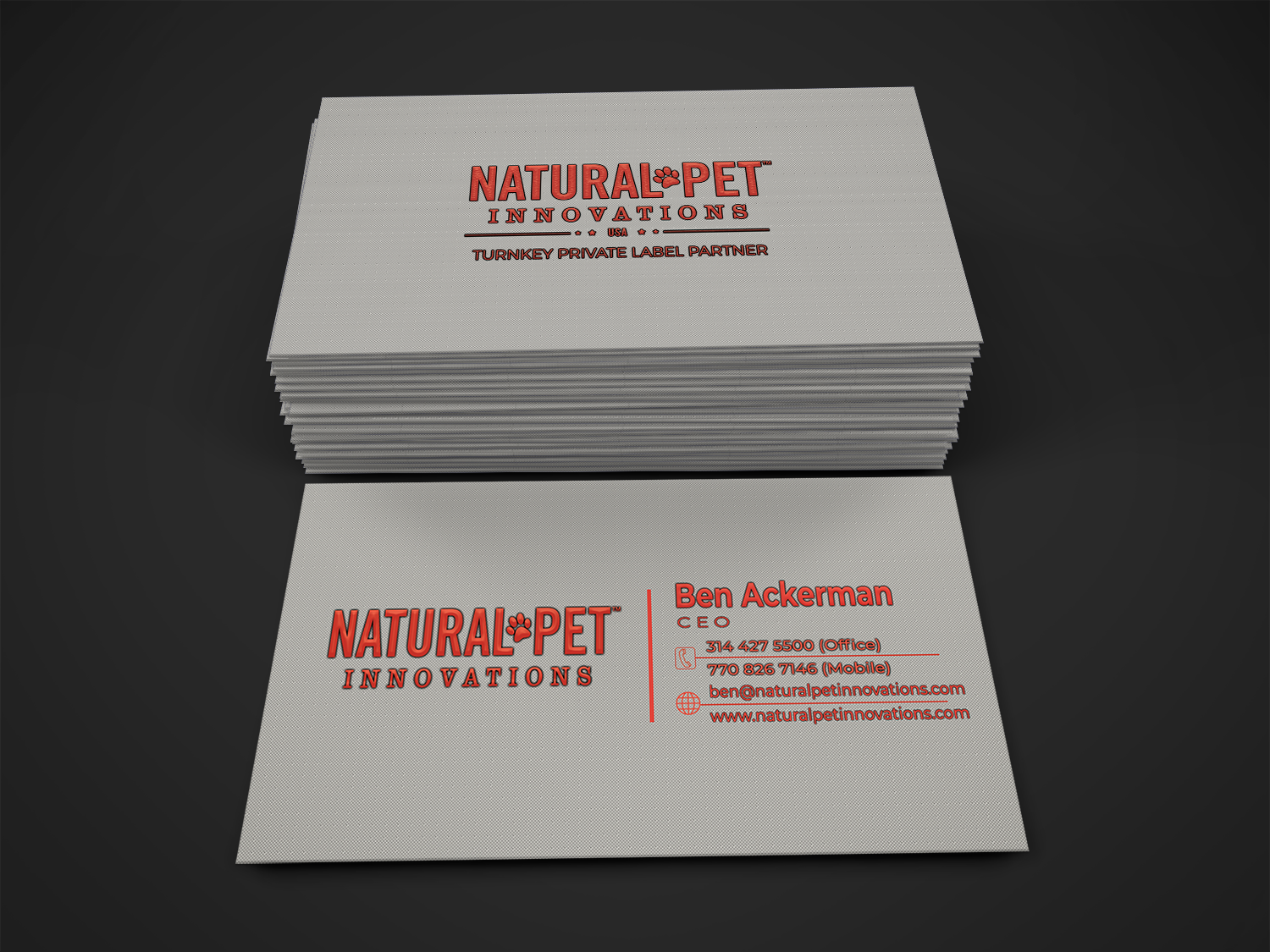Business Card Design by Jarrin for Natural Pet Innovations | Design #18491837