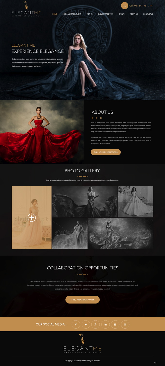 Web Design by pb for Elegant Me Inc. | Design #18471339