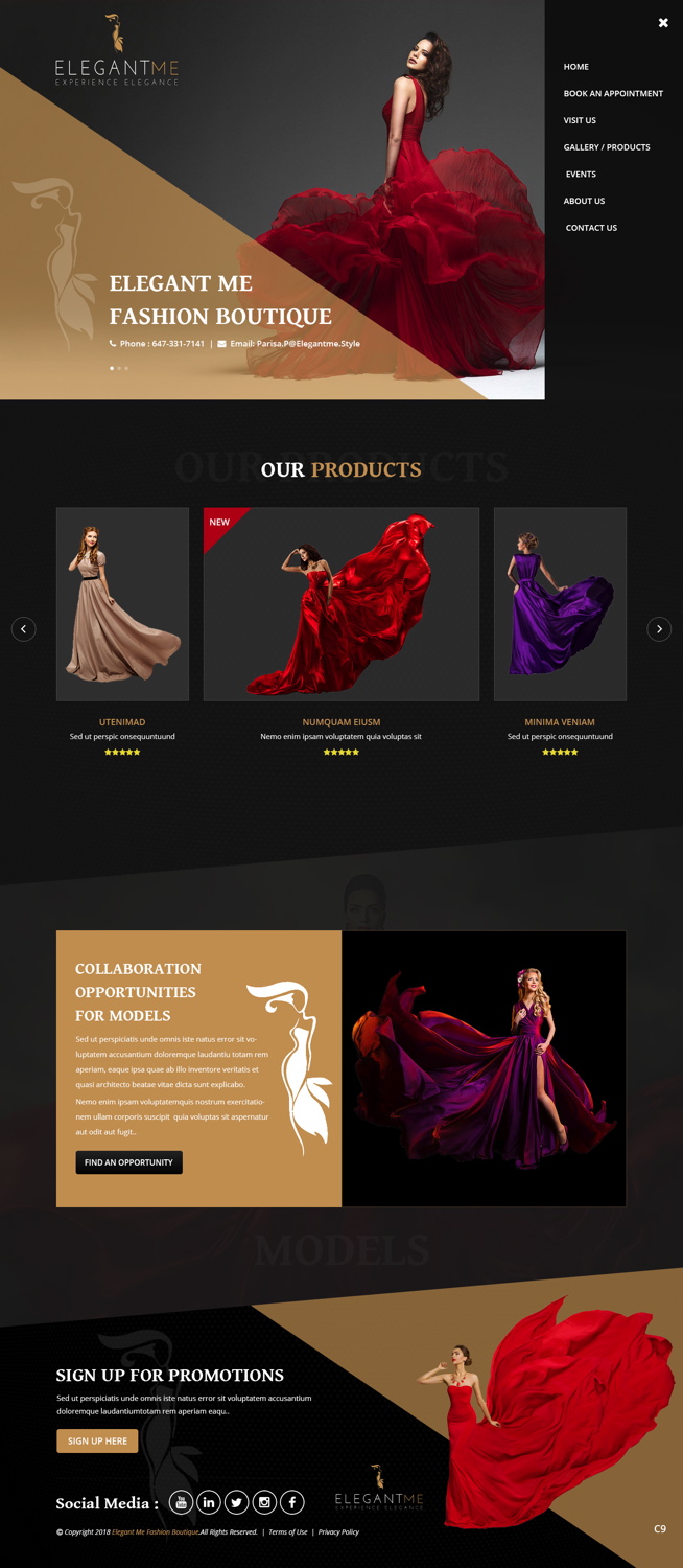 Web Design by pb for Elegant Me Inc. | Design #18471343