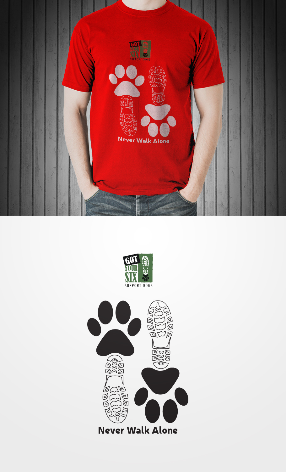 T-Shirt-Design von BEEZU für Got Your Six Support Dogs | Design #18540129