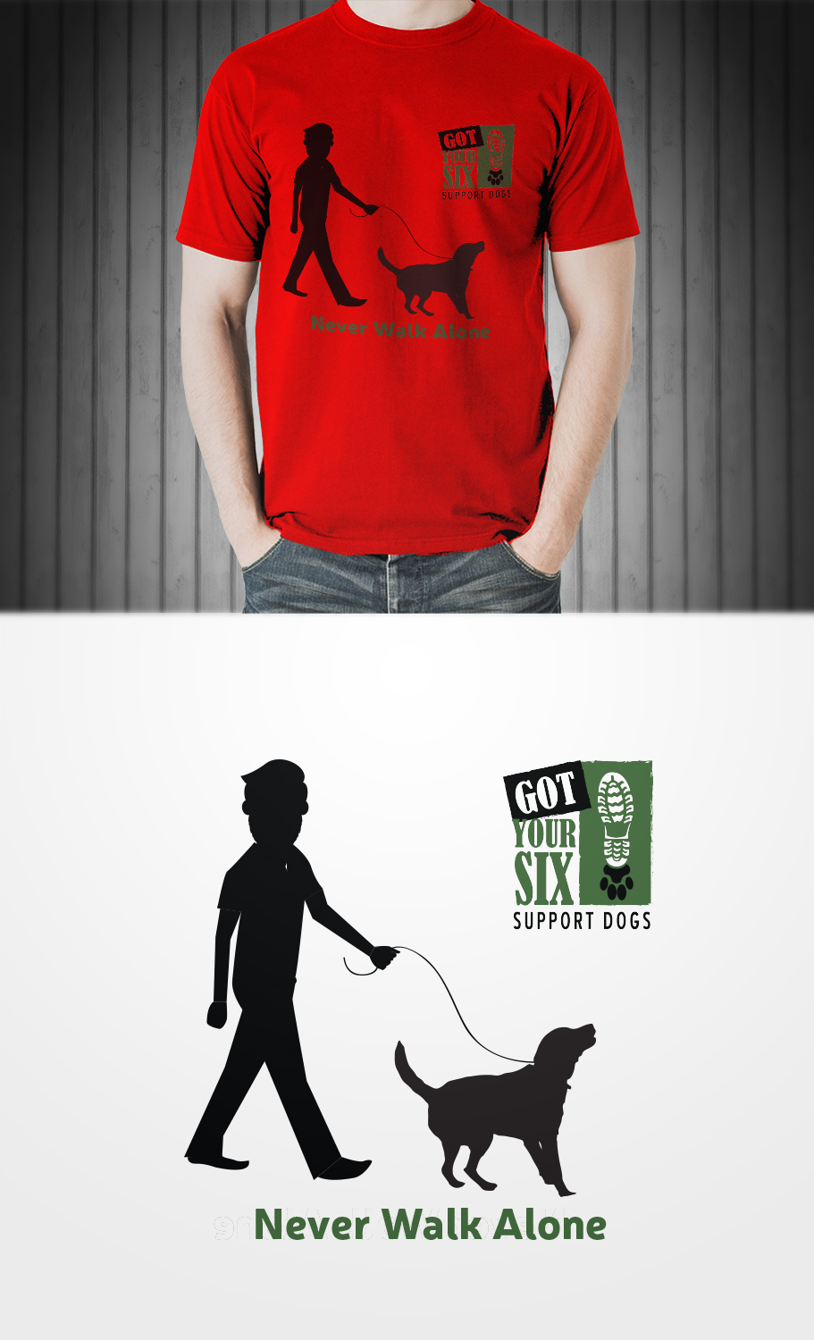 T-Shirt-Design von BEEZU für Got Your Six Support Dogs | Design #18540131