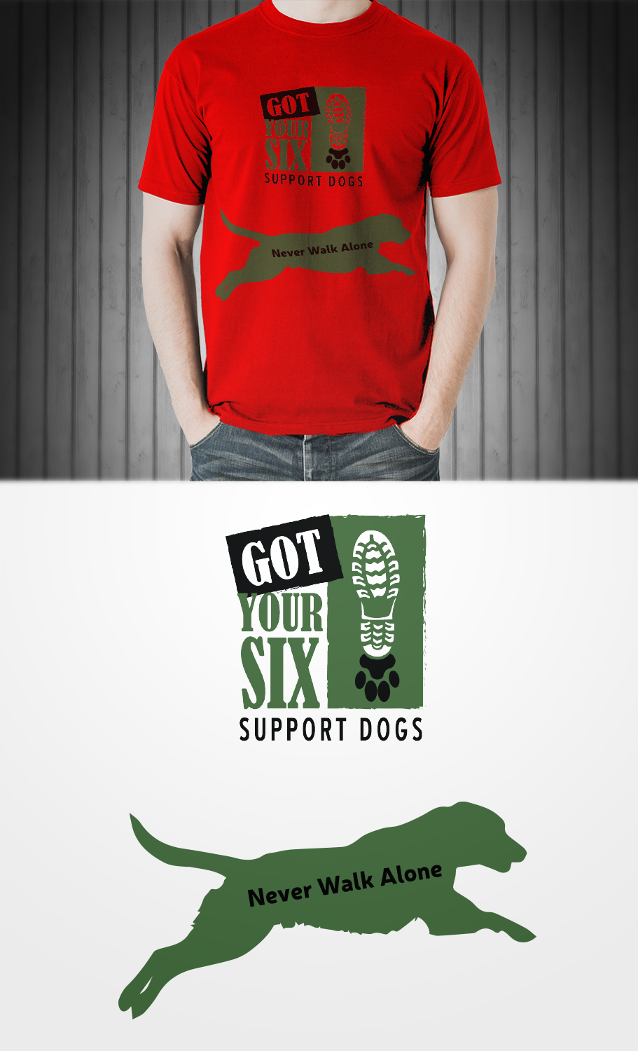 T-Shirt-Design von BEEZU für Got Your Six Support Dogs | Design #18540132
