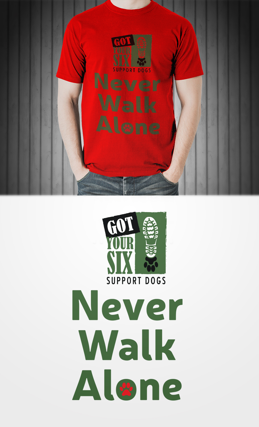 T-shirt Design by BEEZU for Got Your Six Support Dogs | Design #18540155