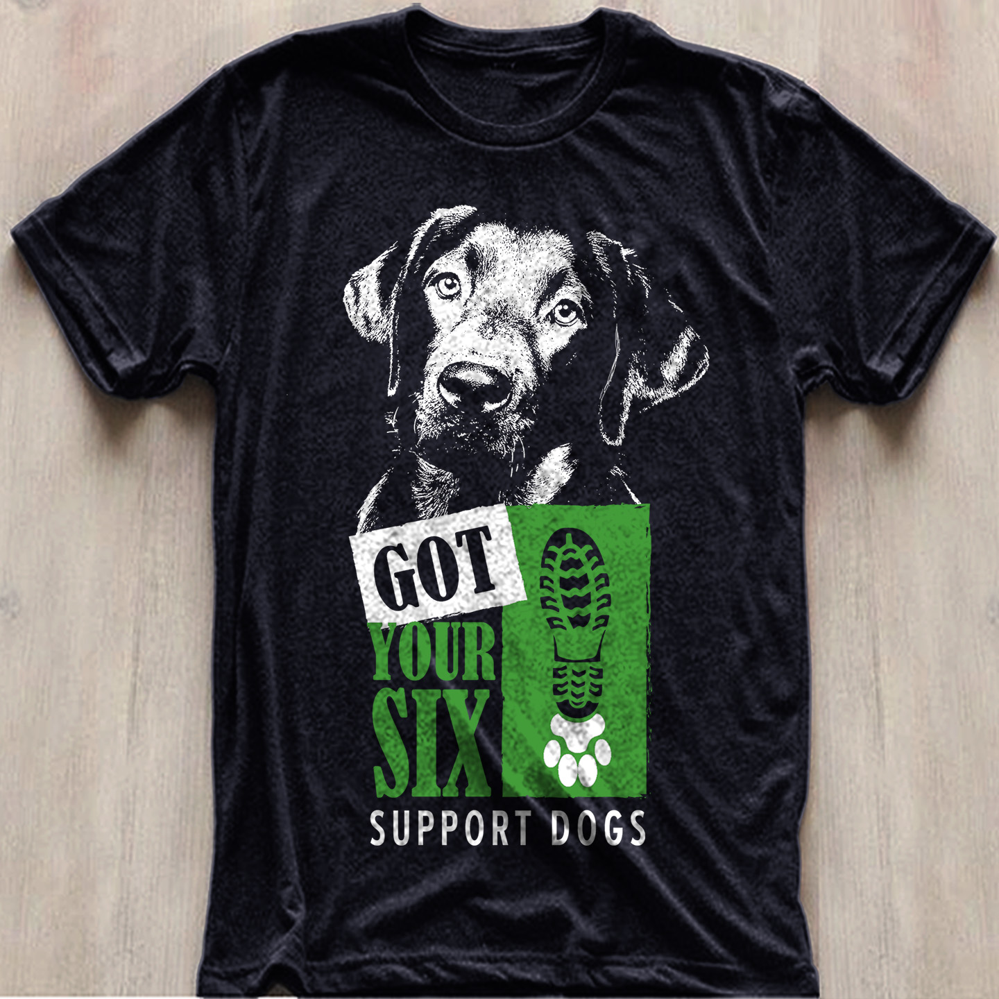 T-shirt Design by O_O NIZAL O_O for Got Your Six Support Dogs | Design #18566437