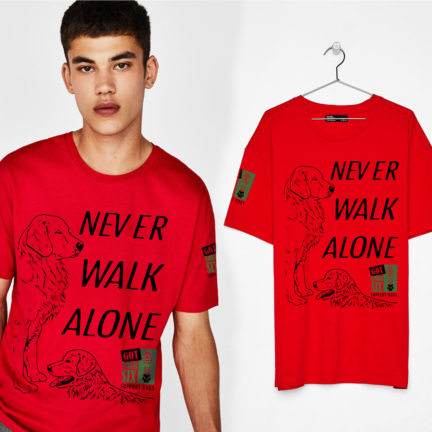 T-shirt Design by Tolga for Got Your Six Support Dogs | Design #18518417