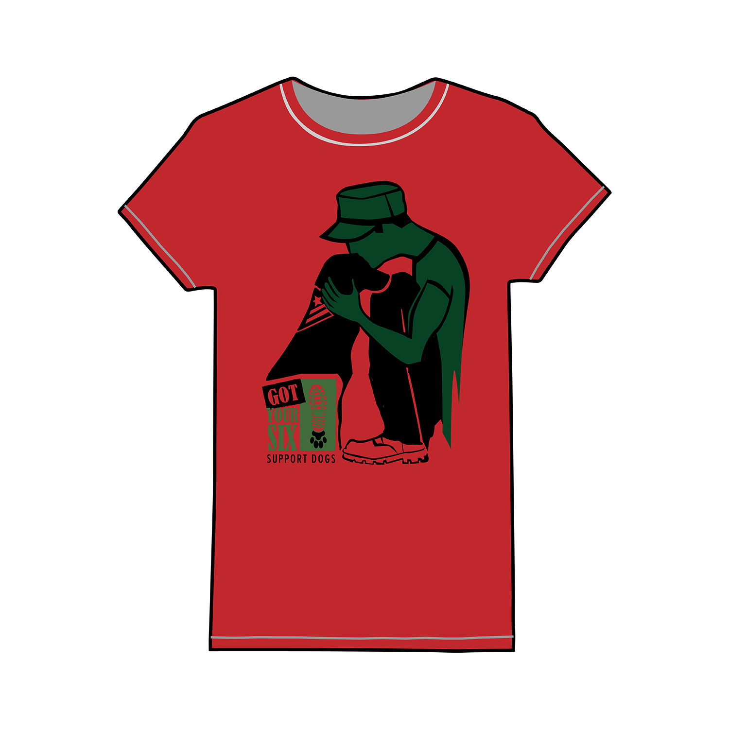 T-shirt Design by yunta for Got Your Six Support Dogs | Design #18554368