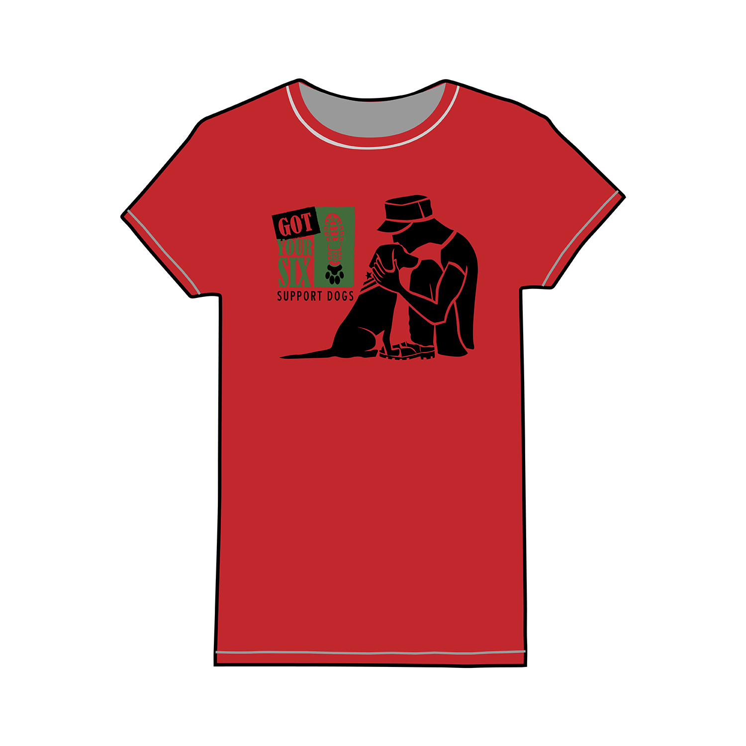 T-Shirt-Design von yunta für Got Your Six Support Dogs | Design #18554387