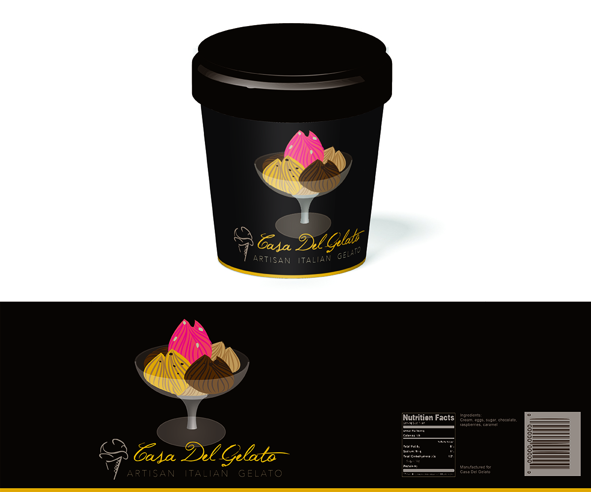 Diseño de Empaque por by hand design para Casa Del Gelato | Diseño #2831688