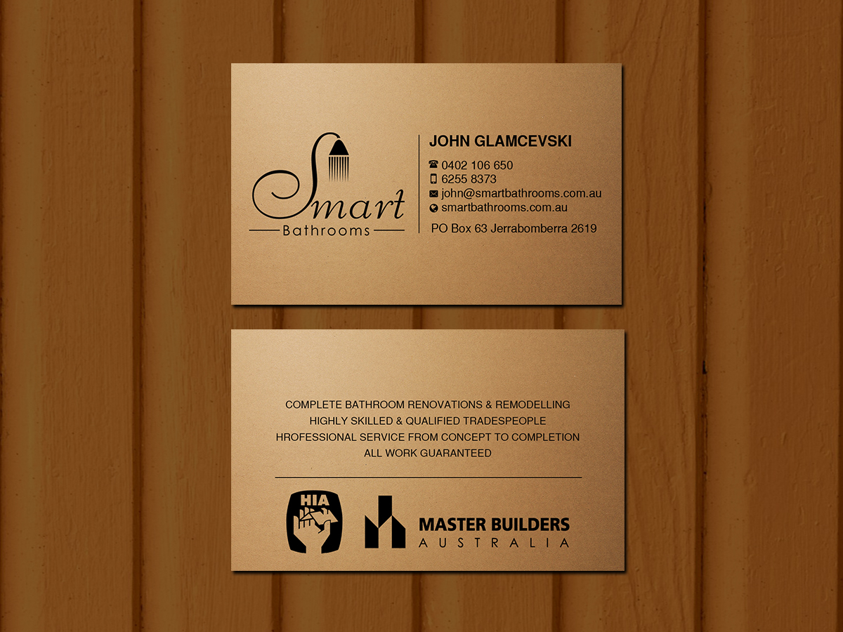 Business Card Design by Creations Box 2015 for Smart Bathrooms | Design #18482272