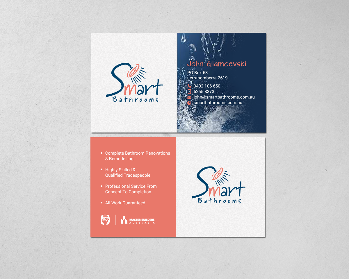 Business Card Design by chandrayaan.creative for Smart Bathrooms | Design #18479726