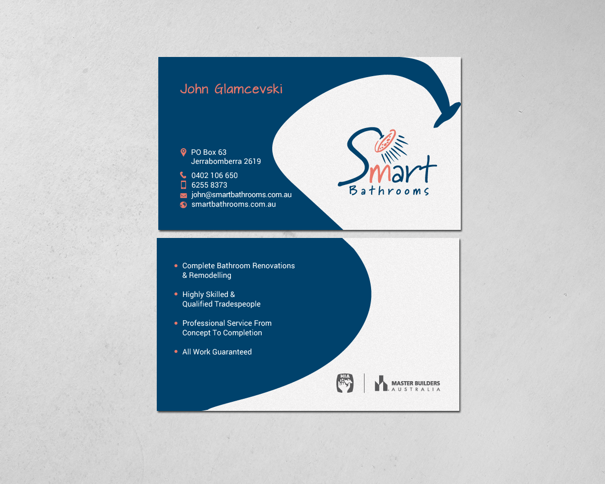 Business Card Design by chandrayaan.creative for Smart Bathrooms | Design #18479925