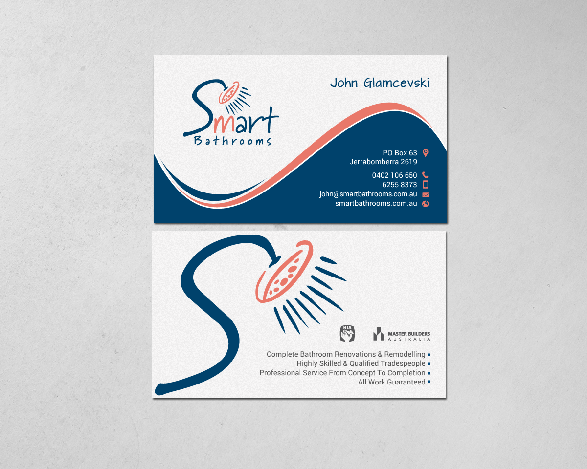 Business Card Design by chandrayaan.creative for Smart Bathrooms | Design #18479961
