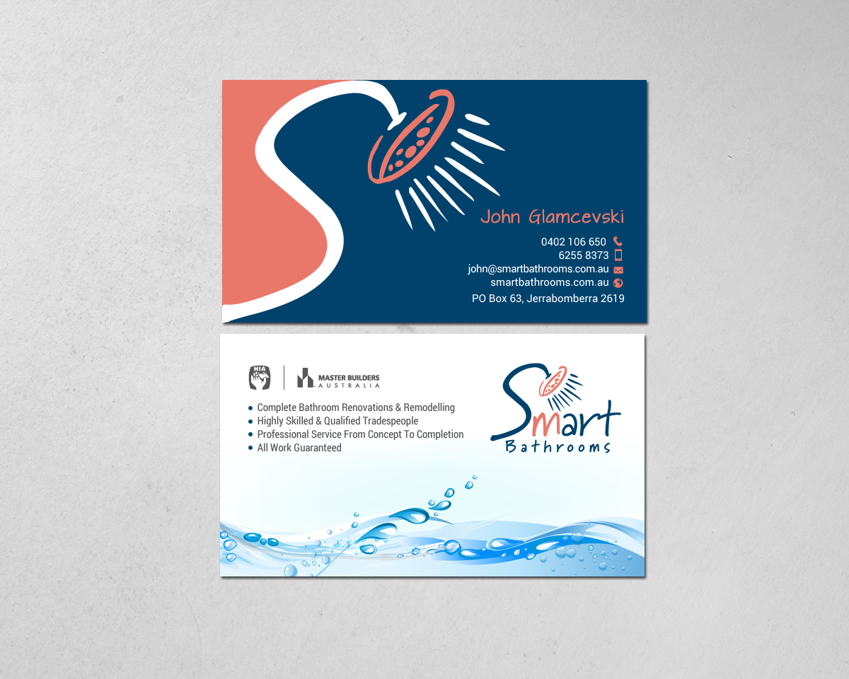 Business Card Design by chandrayaan.creative for Smart Bathrooms | Design #18479963
