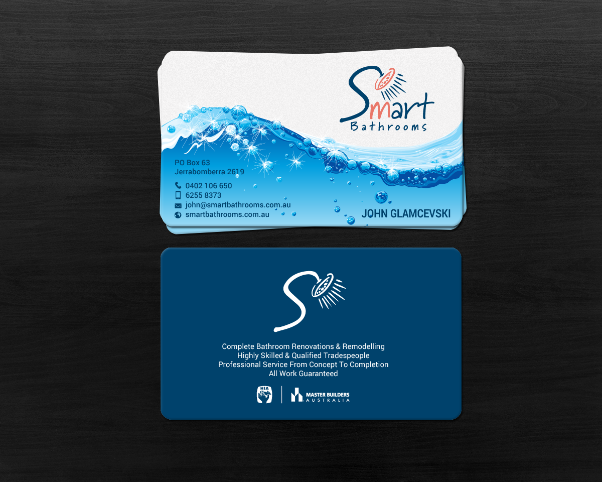 Business Card Design by chandrayaan.creative for Smart Bathrooms | Design #18480031