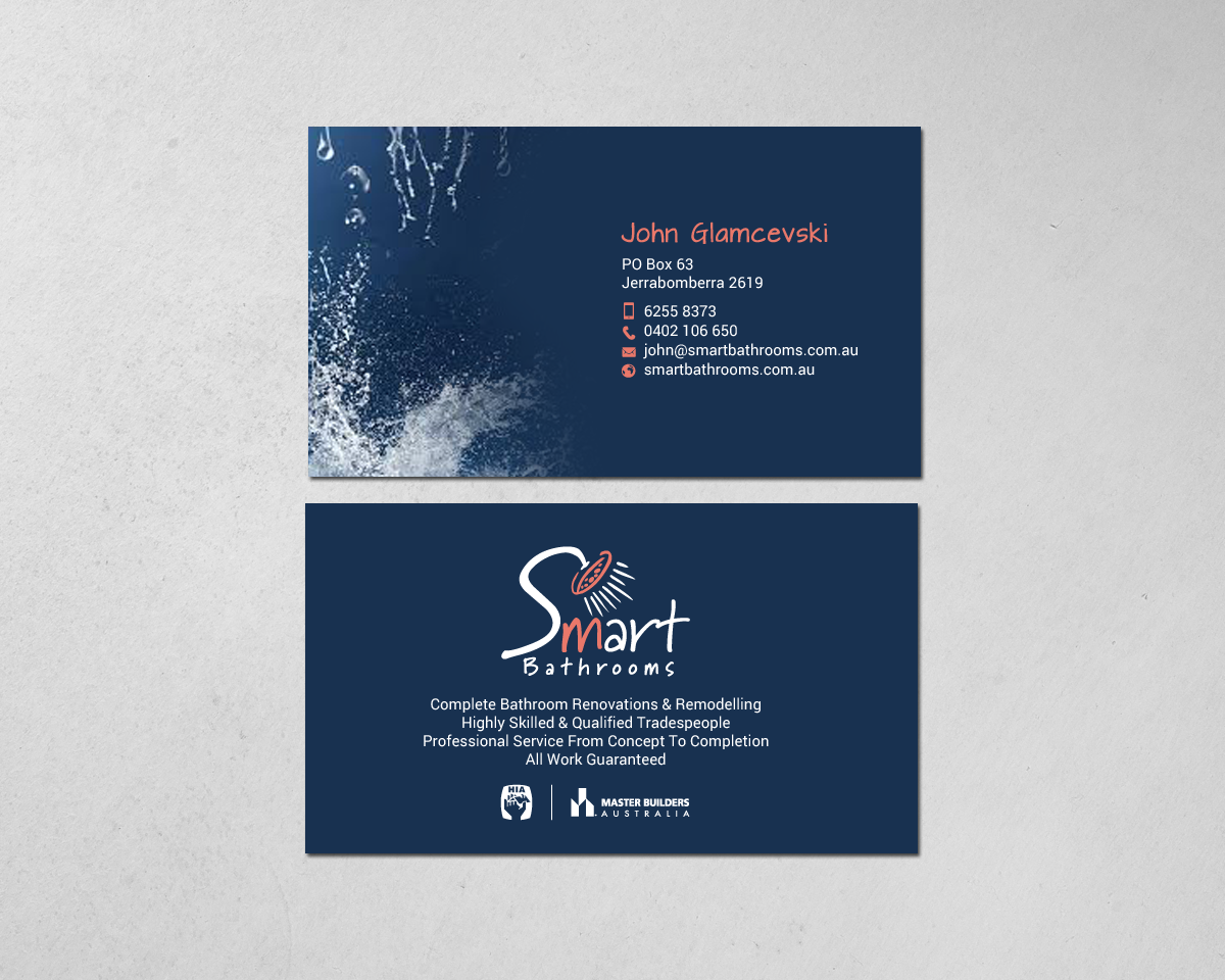 Business Card Design by chandrayaan.creative for Smart Bathrooms | Design #18556926