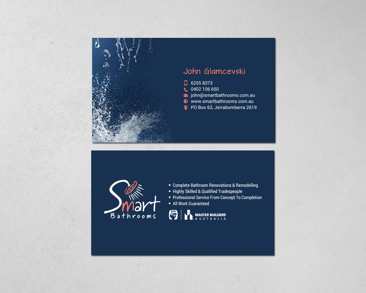 Business Card Design by chandrayaan.creative for Smart Bathrooms | Design #18556930