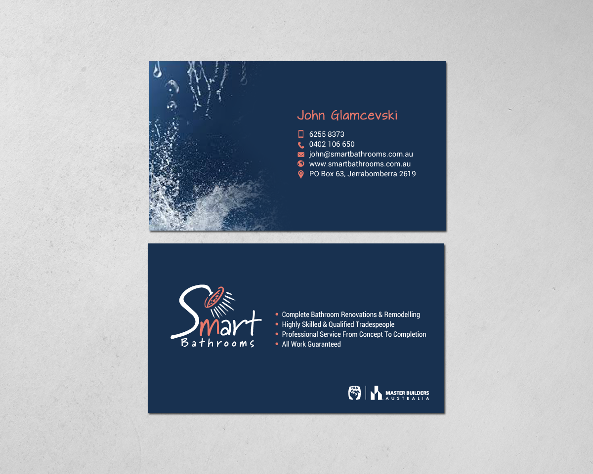 Business Card Design by chandrayaan.creative for Smart Bathrooms | Design #18556932