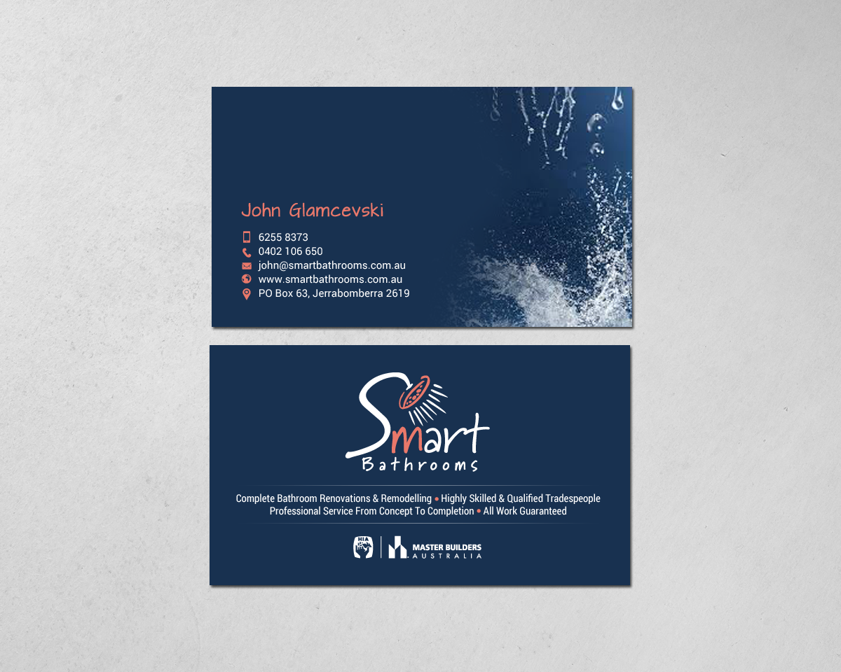 Business Card Design by chandrayaan.creative for Smart Bathrooms | Design #18585811